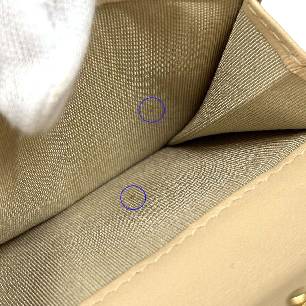 CHANEL Cream Lambskin Leather Logo Wallet - Picture 9 of 12